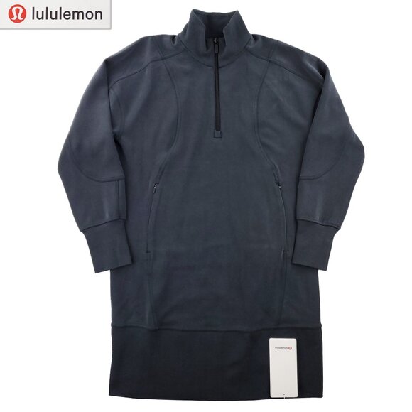 Lululemon Softstreme Long Sleeve Half-Zip Dress Soft Women's Size 6 Blk NWT - Picture 1 of 14